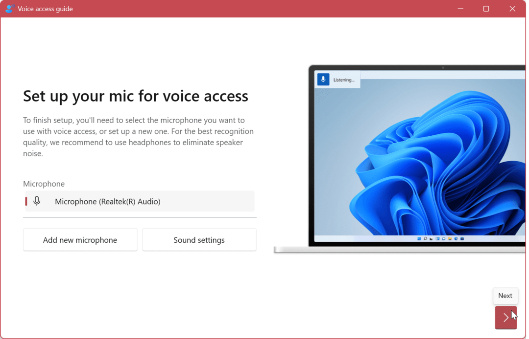 Включить и использовать голосовой доступ в Windows 11