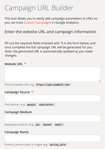 Настройка Google Campaign URL Builder