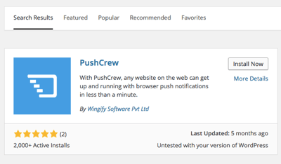 плагин pushcrew для WordPress