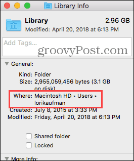 Расположение папки библиотеки на Mac