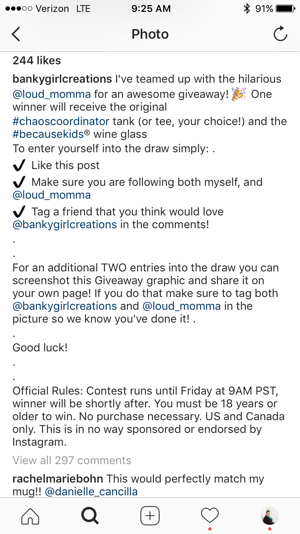 Убедитесь, что в ваших правилах конкурса в Instagram прямо указано, что Instagram не спонсирует и не поддерживает ваш конкурс.