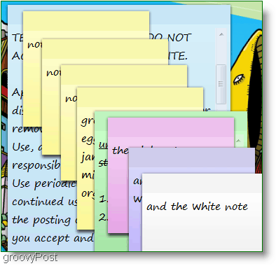 Windows 7 Sticky Notes: скриншот