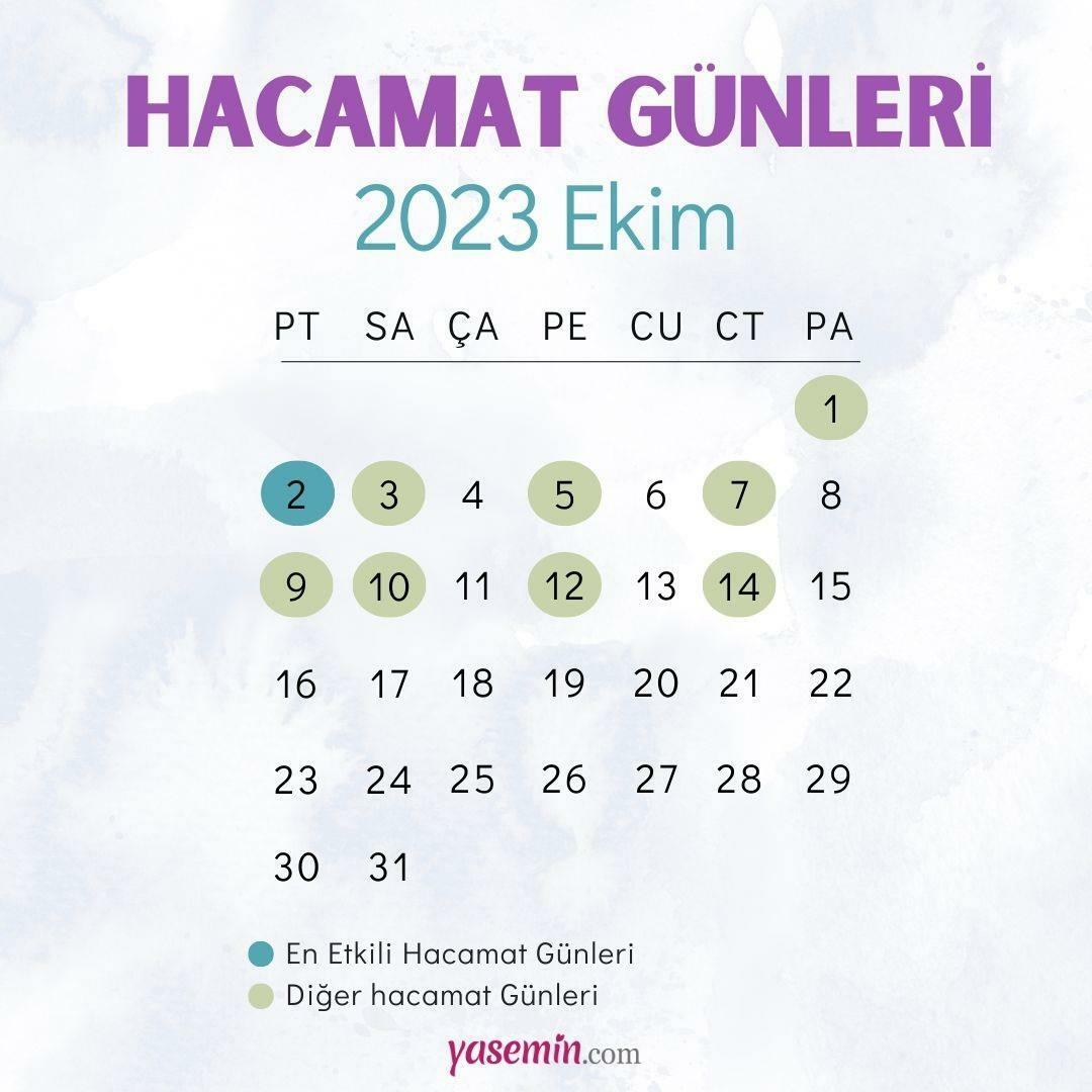 Календарь Дней Хакамата на октябрь 2023 года