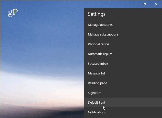 Приложение по умолчанию для шрифтов Windows 10 Mail