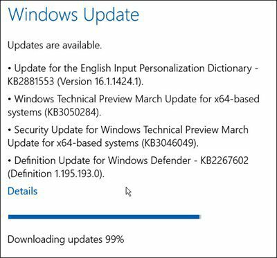 Обновления Windows 10