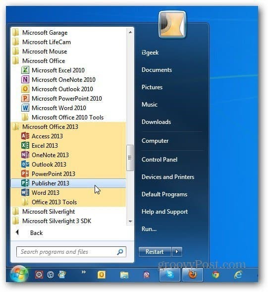 обе версии Office Запустите Windows 7