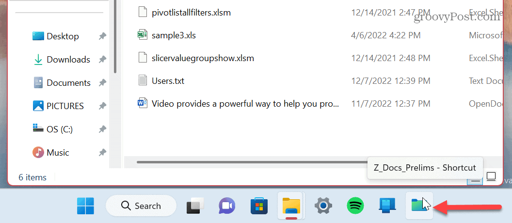 Как закрепить файлы, папки или диски на панели задач Windows 11
