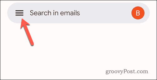 Коснитесь значка меню Gmail в мобильном Gmail.