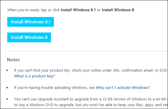 Страница загрузки Windows 8.1