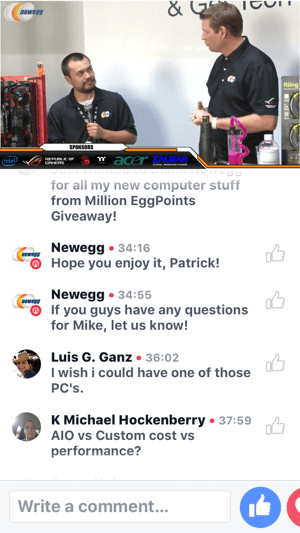 На BlizzCon Newegg ведет прямую трансляцию в Facebook о создании ПК с поддержкой виртуальной реальности.