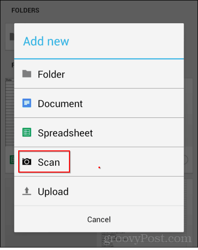 Google Drive Scan Новое сканирование