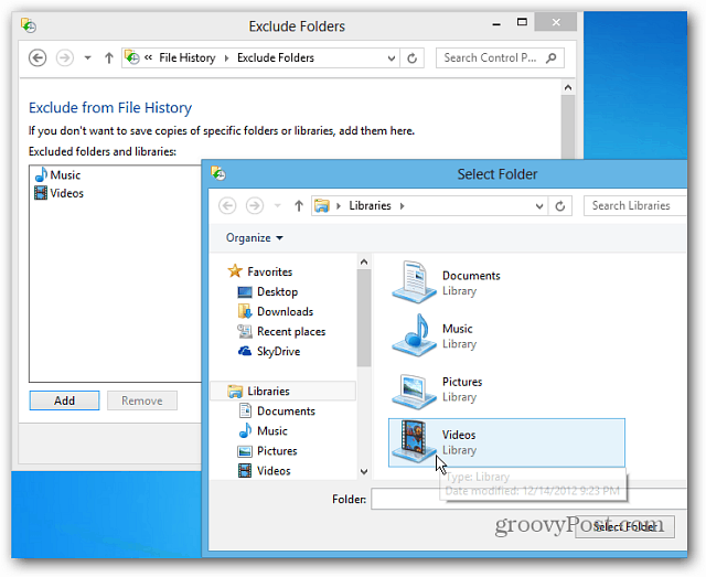 Настройка истории файлов Windows 8 для восстановления удаленных файлов