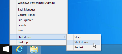 Завершение работы Windows 8.1 Кнопка «Пуск»