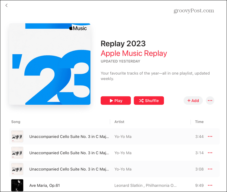 Apple Music Replay плейлист