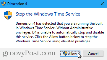 Остановите службу времени Windows