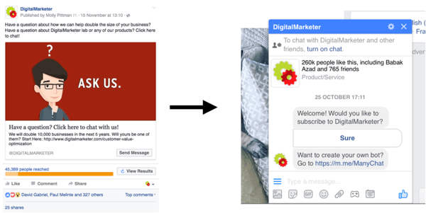 Эта рекламная кампания Facebook Messenger привела к более чем 300 разговорам о продажах всего за 800 долларов.
