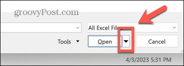 excel открытая стрелка