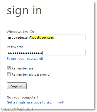 как войти в Windows Live домен электронной почты