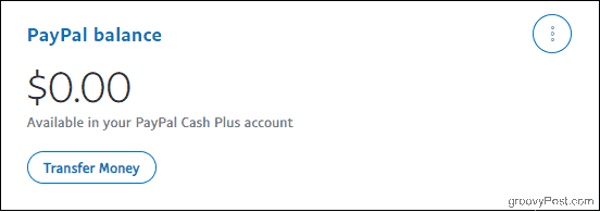 Баланс счета PayPal со счетом Cash Plus
