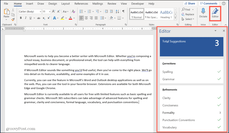 Редактор Microsoft в Word в Windows