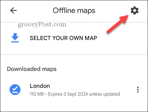 Настройки для офлайн-карт Google Maps