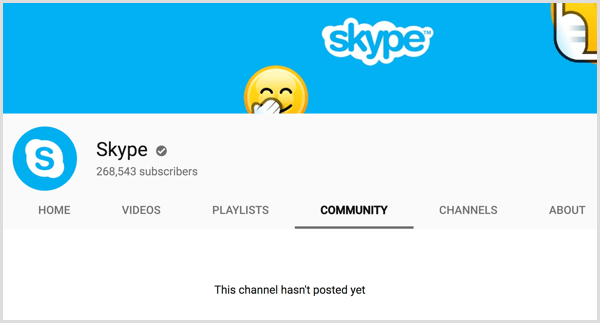 Канал на вкладке "Сообщество YouTube" еще не опубликован