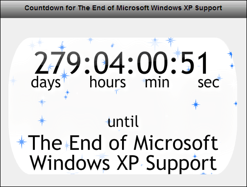Обратный отсчет поддержки Windows XP