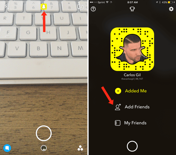 Snapchat добавить друзей из адресной книги