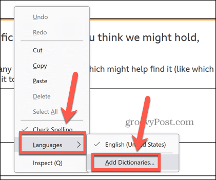 Firefox добавить словари
