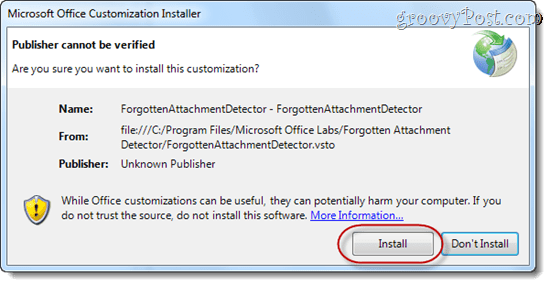 Детектор забытых вложений предупреждает об отсутствии вложений в Microsoft Outlook