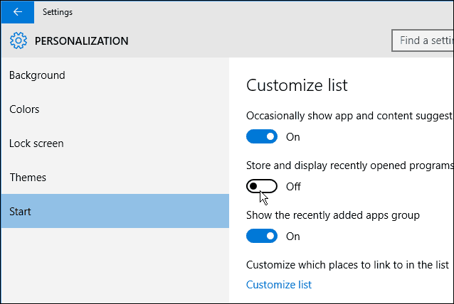 Windows 10: удаление элементов из меню «Пуск» Список наиболее часто используемых