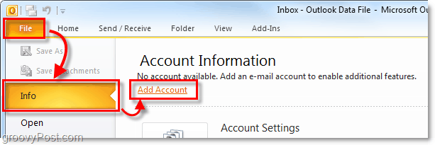 добавить Gmail в Outlook 2010