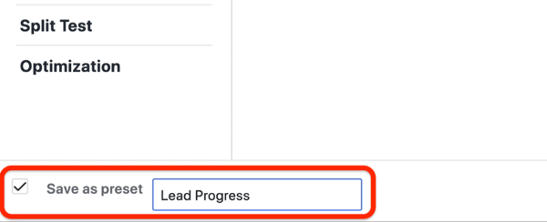 создать собственный отчет о прогрессе лида в Facebook Ads Manager, шаг 4
