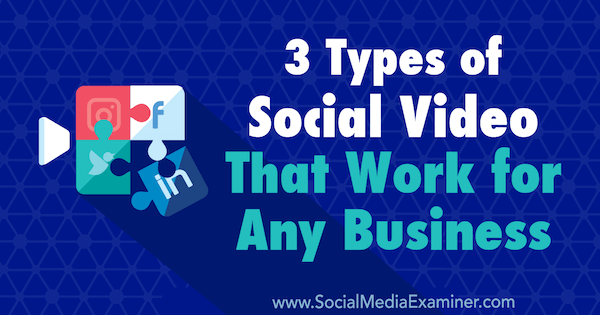 3 типа социального видео, которые работают для любого бизнеса, Мелисса Бернс на Social Media Examiner.