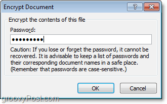создать пароль для вашего офиса 2010 документ
