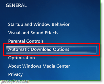Windows 7 Media Center - щелкните параметры автоматической загрузки