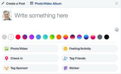 Facebook расширил диапазон вариантов цвета фона, доступных для обновления статуса.