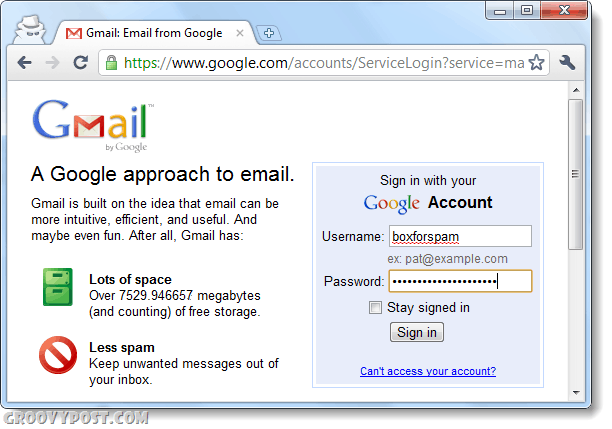 войти в Gmail второй раз, используя инкогнито для нескольких учетных записей