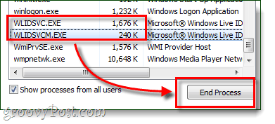 Завершить процесс входа Windows Live ID войти в помощник