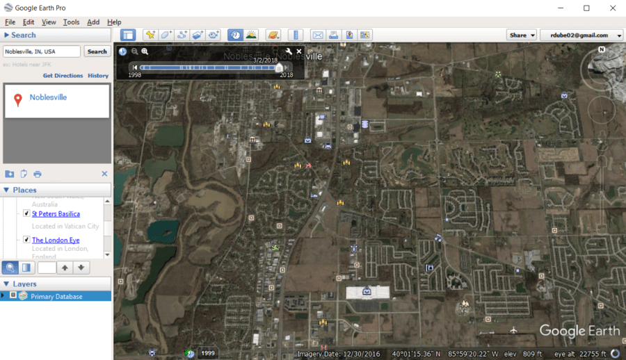 Google Earth городской застройки