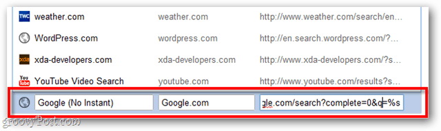добавить поисковик в Google Chrome