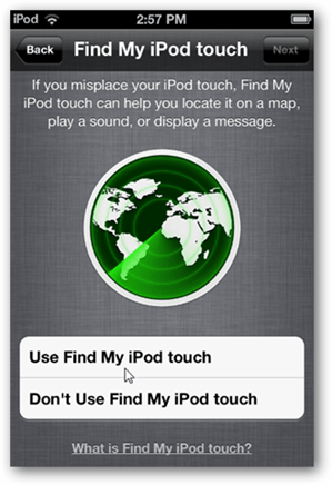 Настройка iCloud Find m Ipod Touch