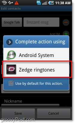 используйте zedge для установки мелодий звонка