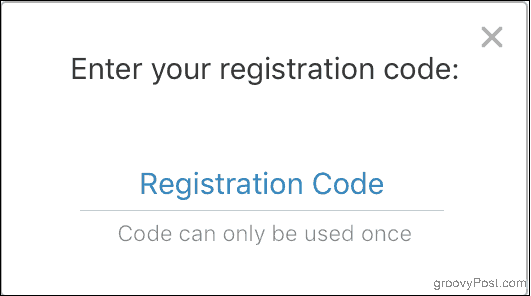 Введите ваш регистрационный код