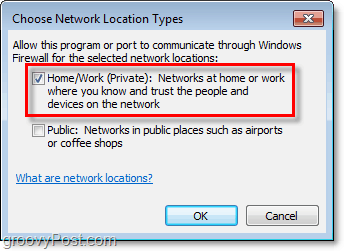 Как вручную выбрать сеть для вашего исключения брандмауэра Windows 7
