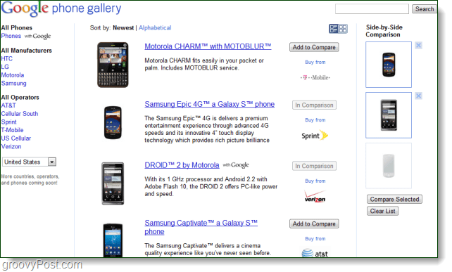 Google запускает телефонную галерею вместо Nexus One