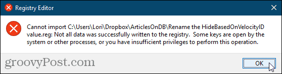 Невозможно импортировать reg-файл для реестра Windows