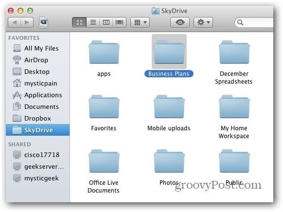 Папка Mac SkyDrive