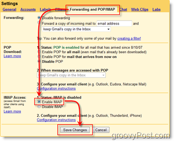 Используйте Outlook 2007 с учетной записью веб-почты GMAIL, используя iMAP