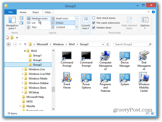 Как редактировать Windows 8 Power User Menu